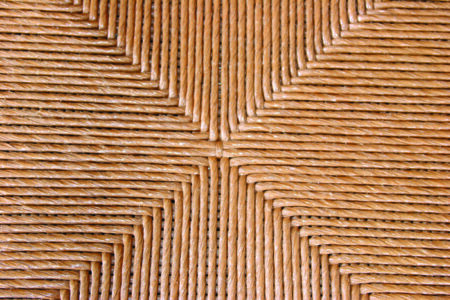 closeup of rush seating pattern